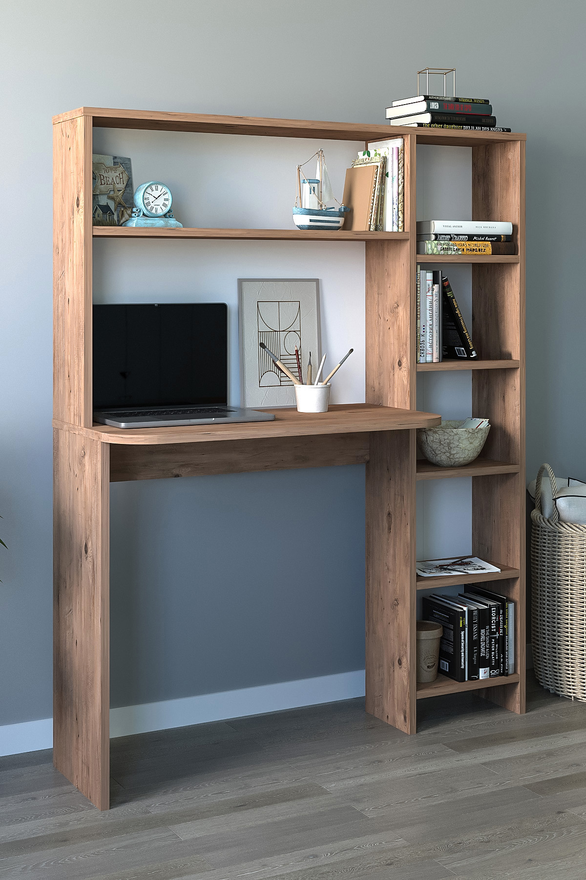 Birou cu etajeră integrată – design compact si organizare inteligentă - imagine 2