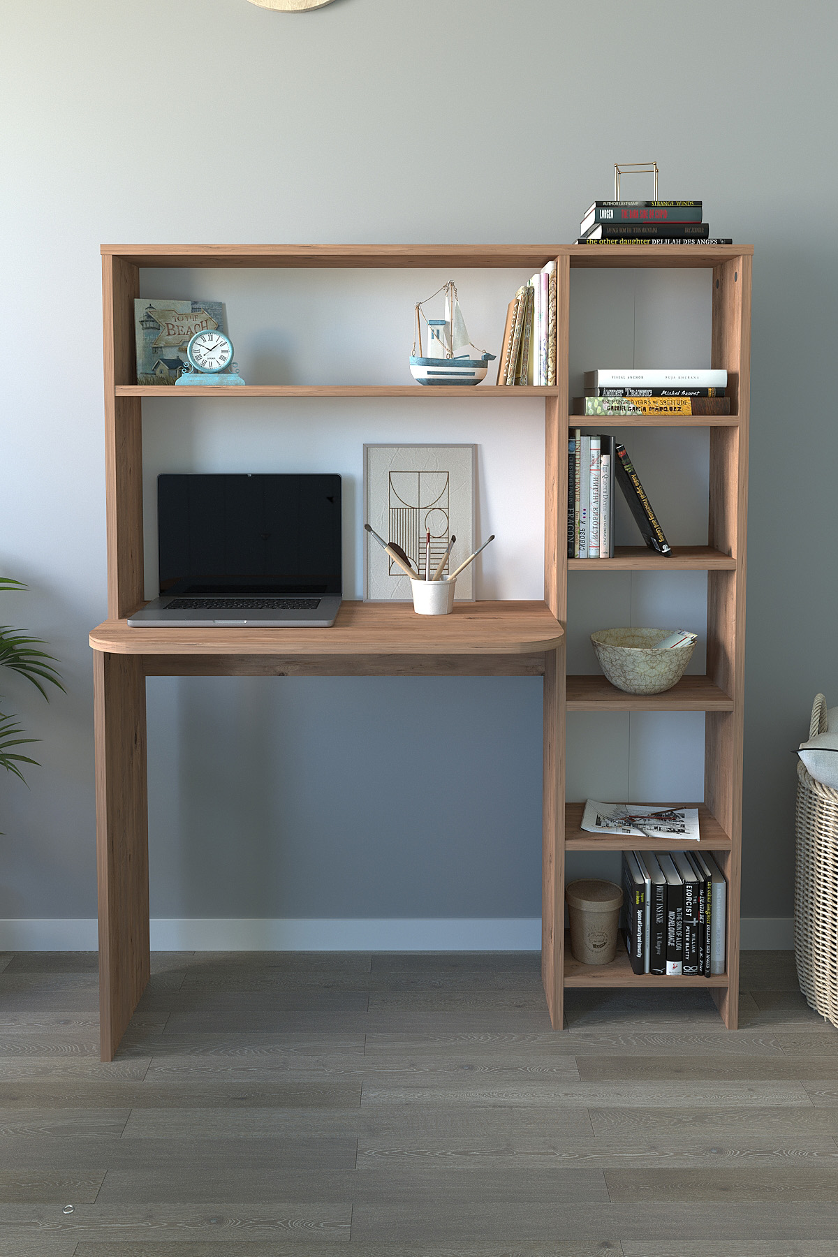 Birou cu etajeră integrată – design compact si organizare inteligentă