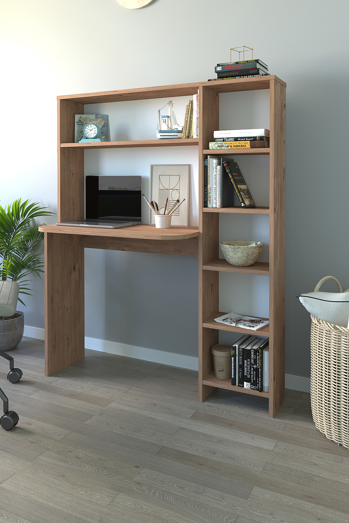 Birou cu etajeră integrată – design compact si organizare inteligentă - imagine 5