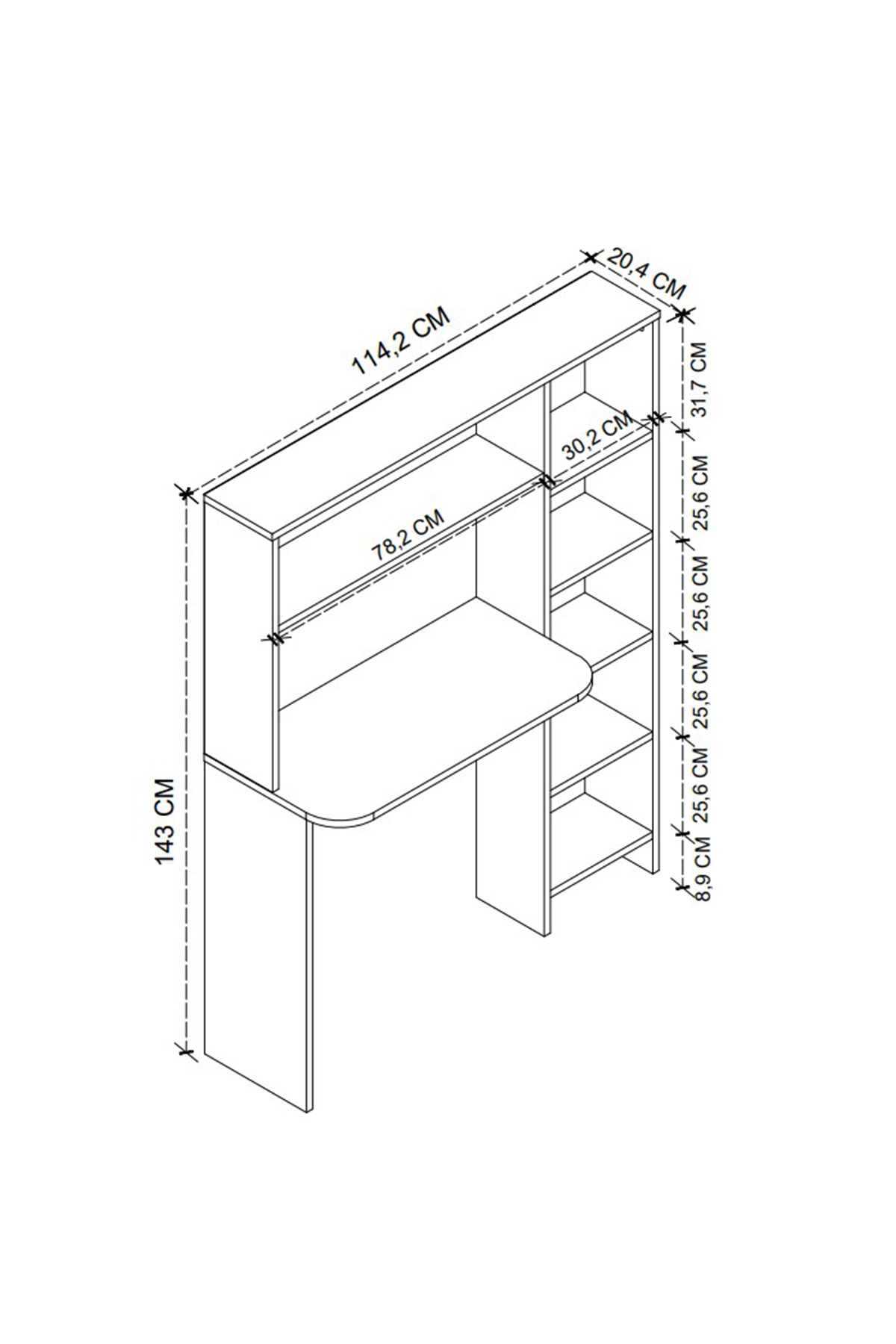 Birou cu etajeră integrată – design compact si organizare inteligentă - imagine 4