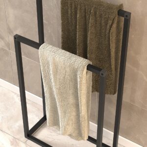 Suport Prosop Freestanding din Metal – Design Industrial Minimalist, Negru Mat